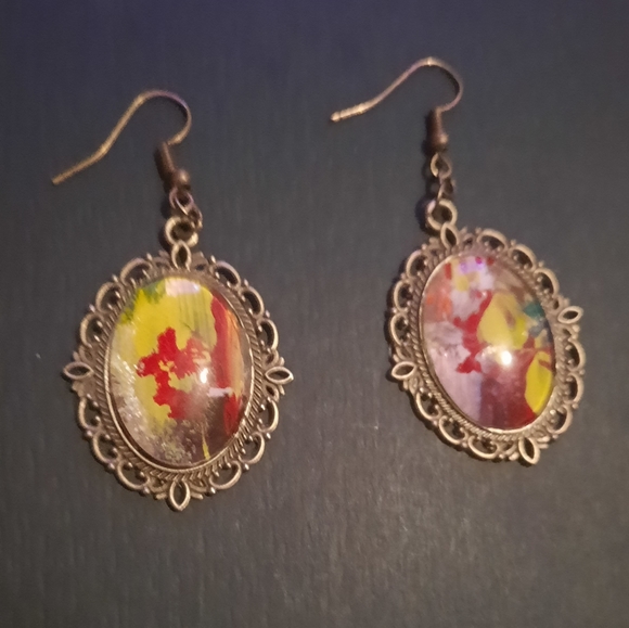 Handmade artisan painting earrings - Picture 10 of 11